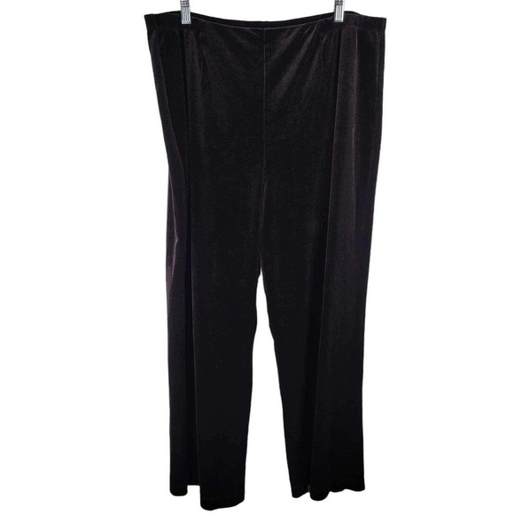Chico’s Travelers Pant In Black Velvet 3S XL 16/18 Petite Wide Leg Holiday - Picture 3 of 11